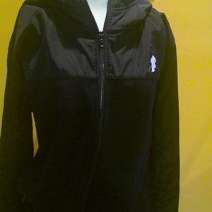 GONGSHOW BLACK ZIPPERED AND HOODED MENS JACKET -HOCKEY-SIZE LARGE
